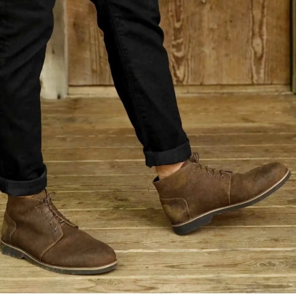 Nisolo Everyday Chukka Waterproof Waxed Brown  Leather Boots Size 9